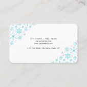 Winterschneeflocken Visitenkarte (Rückseite)