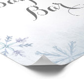 Winterschneeflocken Wasserfarbe Bagel Bar Zeichen Poster (Ecke)