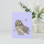 Winterschneeflocken, Wasserfarbengeflügel Postkarte (Stehend Vorderseite)