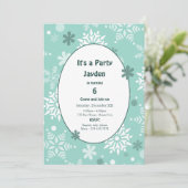 Winterschneeflocken Weihnachten Geburtstagsparty Einladung (Stehend Vorderseite)