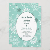 Winterschneeflocken Weihnachten Geburtstagsparty Einladung (Vorne/Hinten)