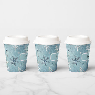 Winterschneeflocken Weihnachts-Party Pappbecher