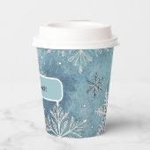 Winterschneeflocken Weihnachts-Party Pappbecher (Rückseite)