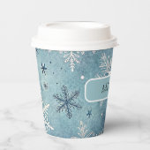 Winterschneeflocken Weihnachts-Party Pappbecher (Vorderseite)