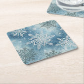 Winterschneeflocken Weihnachts-Party Rechteckiger Pappuntersetzer (angewinkelt)