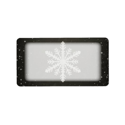Winterschneeflocken Weißer Chalk Zeichnend Adressaufkleber (Vorne)