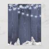 Winterschneeflocken Winterbudget Einladung zur Hoc (Rückseite)