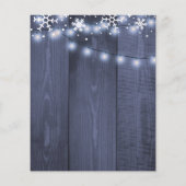 Winterschneeflocken Winterbudget Einladung zur Hoc (Rückseite)