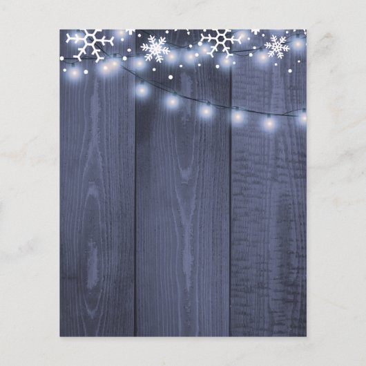 Winterschneeflocken Winterbudget Einladung zur Hoc (Rückseite)
