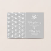 Winterschneeflocken-Zeremonie Hochzeitsprogramm Si Folienkarte (Innenseite)