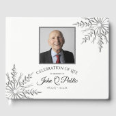 Winterschneeflocken zum Gedenken an das Leben Gästebuch (Vorderseite)