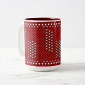Winterschneeflocken Zweifarbige Tasse (Vorderseite Links)