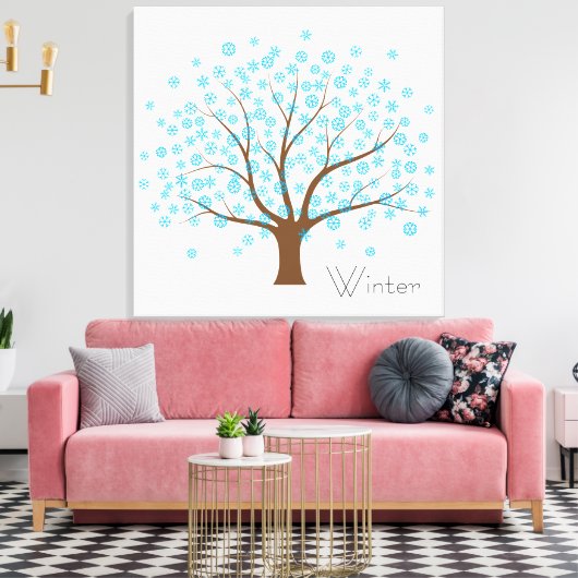 Winterschneeflockenbaum Leinwanddruck (Insitu (Wohnzimmer))