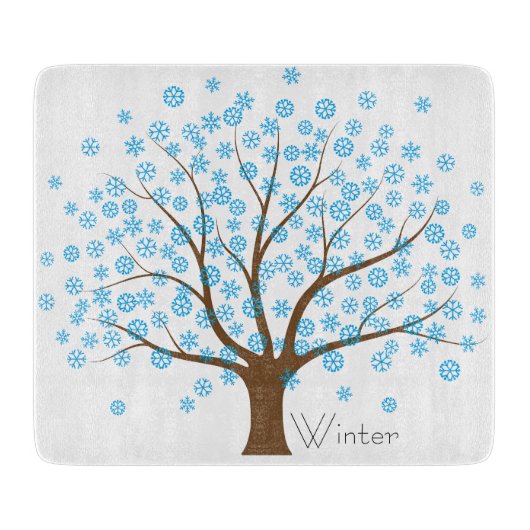 Winterschneeflockenbaum Schneidebrett (Vorderseite)