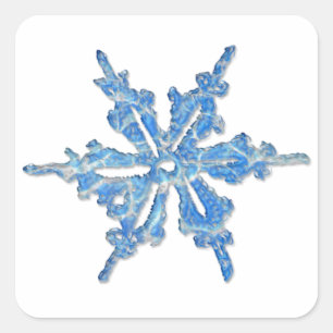 Winterschneeflockendesign für Weihnachten 3 Quadratischer Aufkleber