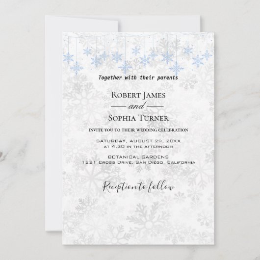 Winterschneeflockeneinladung Einladung (Vorderseite)