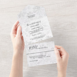 Winterschneeflockenhochzeit All In One Einladung
