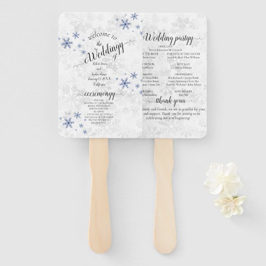 Winterschneeflockenhochzeit Fächer (Vorne und Hinten)