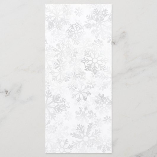 Winterschneeflockenhochzeit Menükarte (Rückseite)