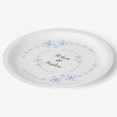 Winterschneeflockenhochzeit Pappteller (Schrägansicht)