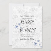 Winterschneeflockenhochzeit rettet das Datum Save The Date (Vorderseite)