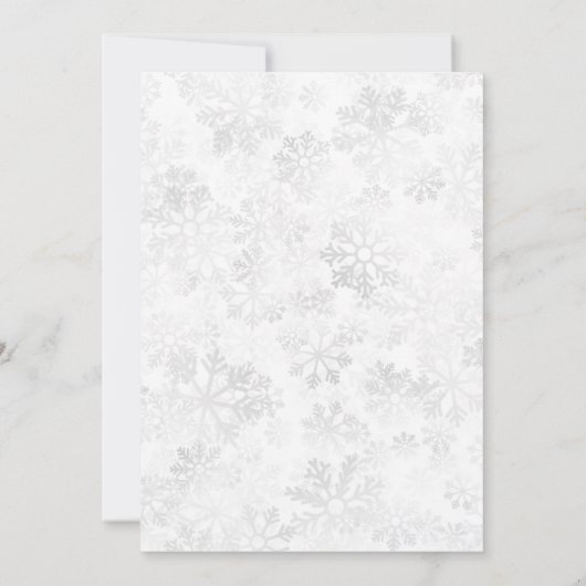 Winterschneeflockenhochzeit rettet das Datum Save The Date (Rückseite)