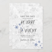 Winterschneeflockenhochzeit rettet das Datum Save The Date (Vorne/Hinten)