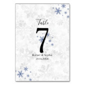 Winterschneeflockenhochzeit Tischnummer (Vorderseite)