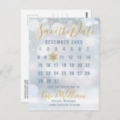 Winterschneeflockenkalender Save the Date Postkarte (Vorne/Hinten)