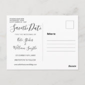 Winterschneeflockenkalender Save the Date Postkarte (Rückseite)