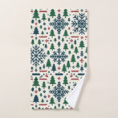 Winterschneeflockenmuster Badhandtuch Set (Handtuch)