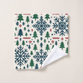 Winterschneeflockenmuster Badhandtuch Set (Waschlappen)