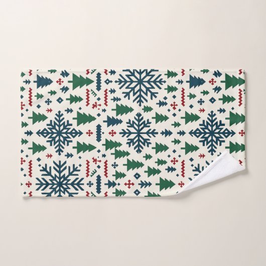 Winterschneeflockenmuster Badhandtuch Set (Handtuch)