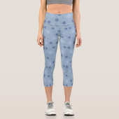 Winterschneeflockenmuster Capri Leggings (Vorderseite)