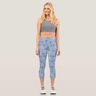 Winterschneeflockenmuster Capri Leggings