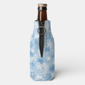 Winterschneeflockenmuster in blau flaschenkühler (Flasche Rückseite)