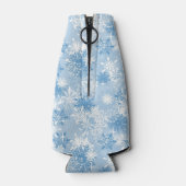 Winterschneeflockenmuster in blau flaschenkühler (Rückseite)