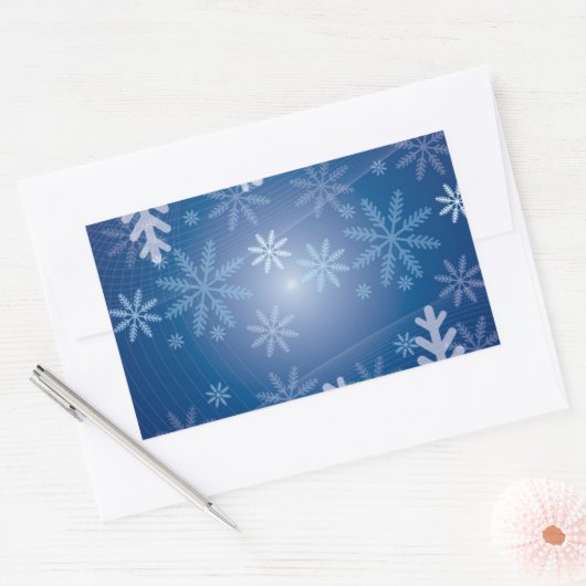 Winterschneeflockenmuster Rechteckiger Aufkleber (Umschlag)