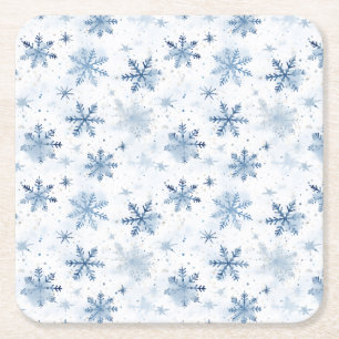 Winterschneeflockenmuster Rechteckiger Pappuntersetzer