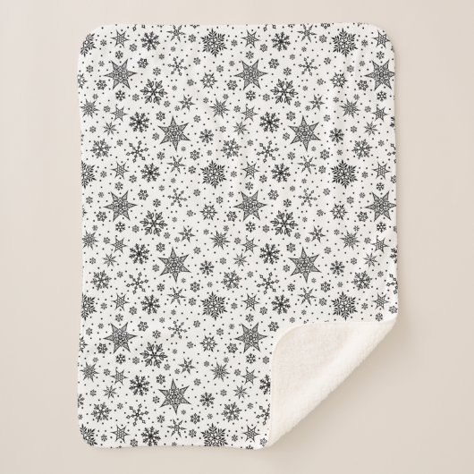 Winterschneeflockenmuster Sherpadecke (Vorderseite)