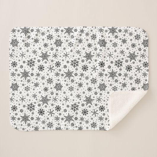 Winterschneeflockenmuster Sherpadecke (Vorderseite (Horizontal))