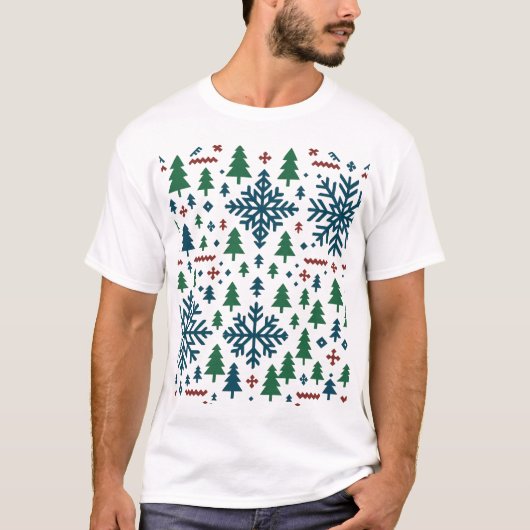Winterschneeflockenmuster T-Shirt (Vorderseite)