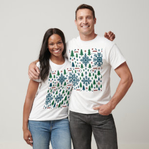 Winterschneeflockenmuster T-Shirt