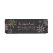 Winterschneeflockenrücksendetikett dunkelgrau (Vorne)