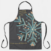 Winterschneeflockentypografie niedliches Graugold  Schürze (Vorderseite)