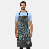 Winterschneeflockentypografie niedliches Graugold  Schürze (Getragen)