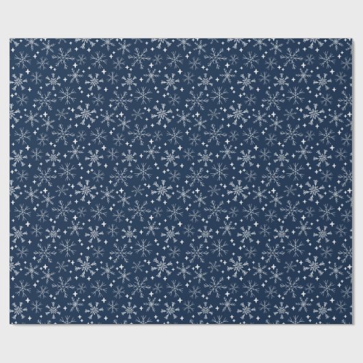 Winterschneeflotter Blau Geschenkpapier (Flach)