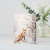 Winterschneefuchs Postkarte (Stehend Vorderseite)