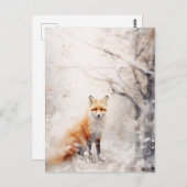 Winterschneefuchs Postkarte (Vorne/Hinten)