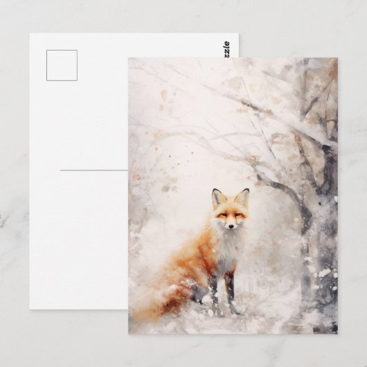Winterschneefuchs Postkarte (Vorne/Hinten)